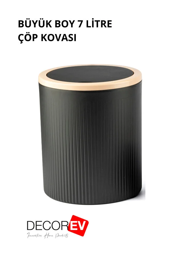 Büyük Çöp Kovası 7 Litre – Ofis, Mutfak Ve Banyo Lüks Kova